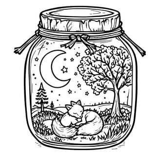 Magical Night Scene in a Jar