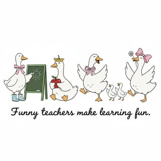 Playful Teacher-Themed Goose Design