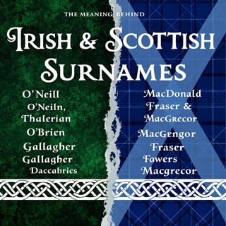 Irish & Scottish Surnames Explained