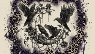 Black White Gothic Moon Illustration