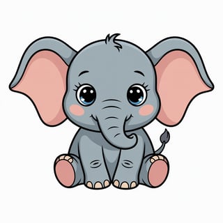 Cute Animated Baby Elephant Art