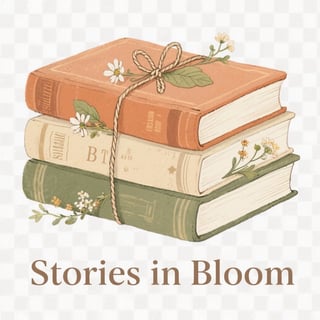Vintage Books with Wildflowers Illustration