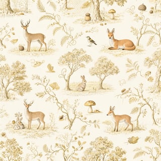 Seamless Woodland Toile de Jouy Pattern