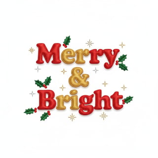 Merry & Bright Embroidered 3D Art