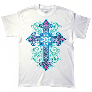 Symmetrical Fantasy Neon Cross Design