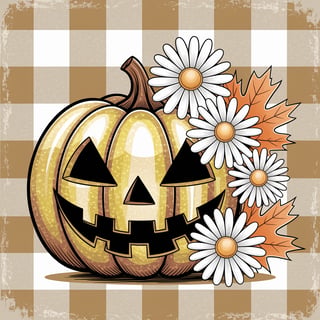 Watercolor Halloween Jack O Lantern Art