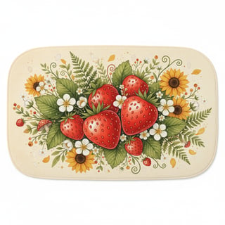 Strawberry Woodland Bath Mat Design