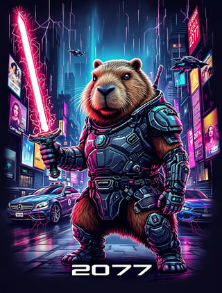 Cybernetic Capybara Warrior Art