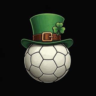 Vintage Soccer Ball with Leprechaun Hat