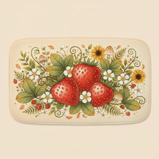 Strawberry Woodland Bath Mat Design