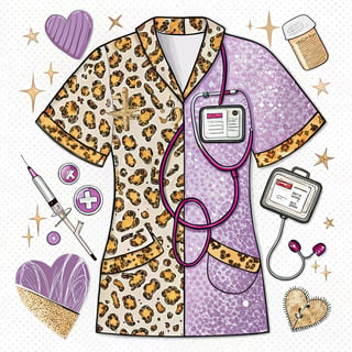 Leopard Print Nurse Glam Split Design