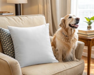 Cozy Pet-Themed Pillow Mockup
