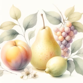 Delicate Watercolor Fruit Illustration