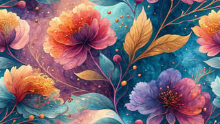 Vibrant Alcohol Ink Flower Illustration