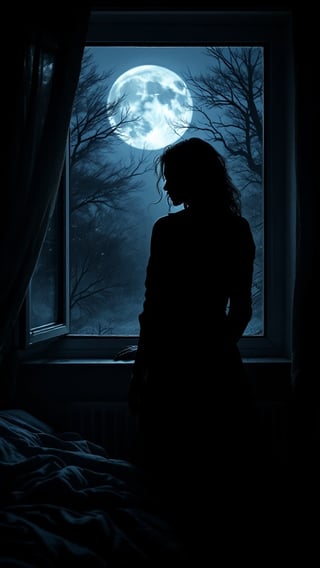 Moonlit Bedroom Silhouette