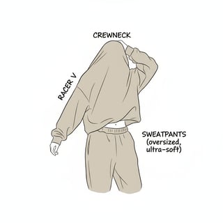 Minimalist Beige Crewneck Fashion Illustration