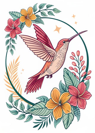 Bold Vector Hummingbird Illustration