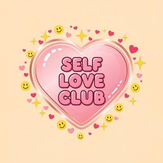 Self Love Club Heart Badge Design