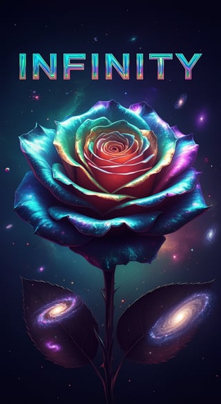 Cosmic Iridescent Rose Artwork