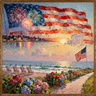 American Flag Oil Paintings by Renowned Artists