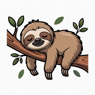 Sleepy Sloth Vector Art