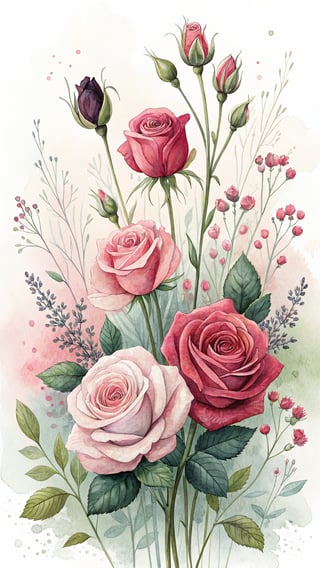 Vivid Symmetrical Rose Illustration
