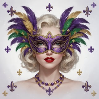 Glamorous Mardi Gras Mask Illustration