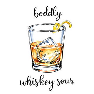 Hand Drawn Whiskey Sour Illustration