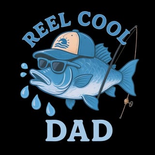 Cartoon Blue Fish with Dad Theme