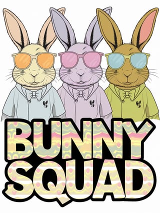 Cool Pastel Rabbits in Sunglasses
