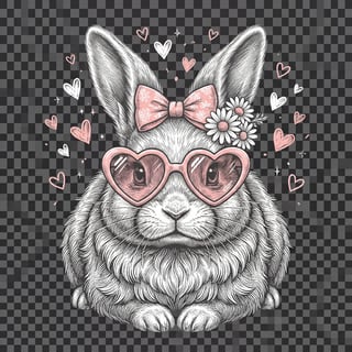 Vintage Chalk-Etch Rabbit Illustration