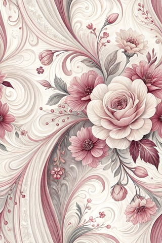 Flowing Pink and White Swirls