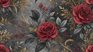 Gothic Floral Design with Roses