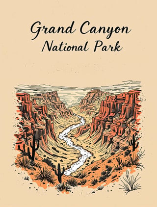 Grand Canyon Sketch Design