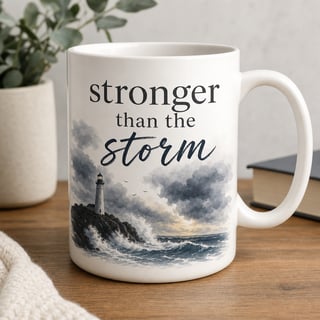 Stronger Than The Storm Mug Design