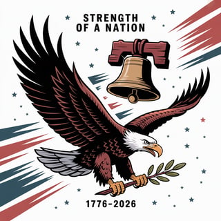 Eagle and Liberty Bell Digital Illustration