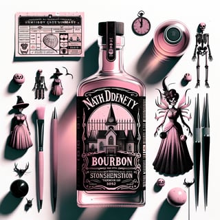 Gothic Bourbon Bottle with Halloween Motifs