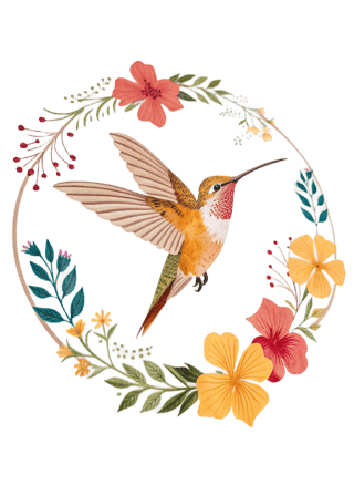Stylized Hummingbird Illustration