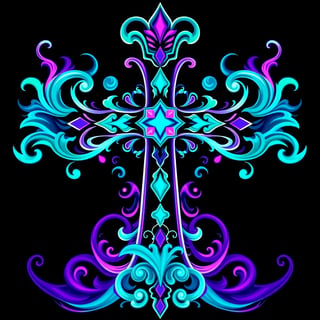 Symmetrical Fantasy Cross Illustration