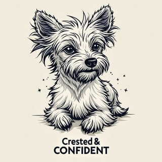 Chic Chinese Crested Dog T-Shirt Design