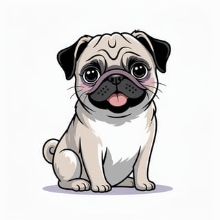Lovable Pug with Curly Tail