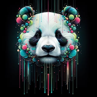 Vibrant Stylized Panda Digital Art