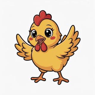 Kawaii Chicken Vector Art
