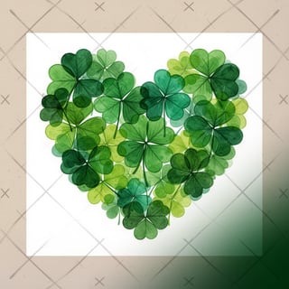 Heart-Shaped Clover Digital Illustration