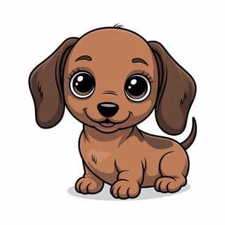 Cute Animated Baby Dachshund Art