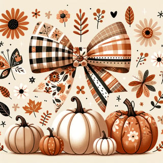 Whimsical Autumn Pumpkins Illustration