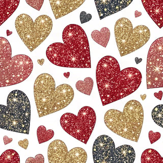 Glitter Heart Seamless Pattern