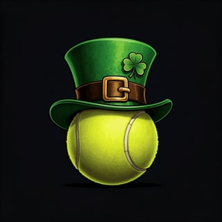 Vintage Tennis Ball with Leprechaun Hat