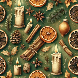 Witchy Yule Christmas Seamless Paper