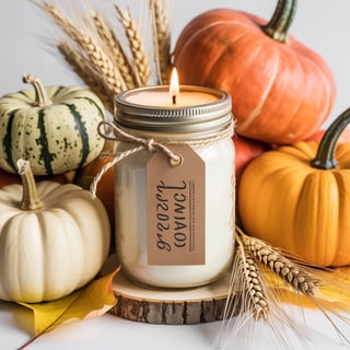 Rustic Mason Jar Candle Scene